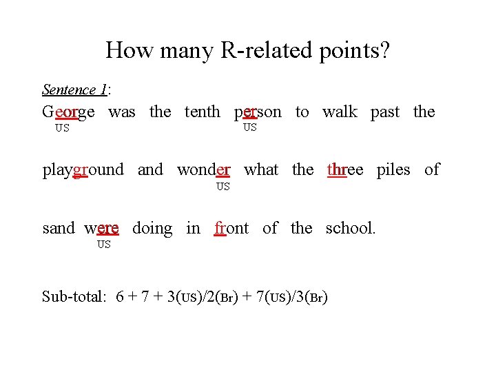 How many R-related points? Sentence 1: er eor George was the tenth person to