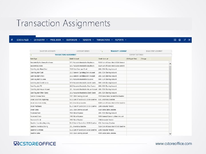 Transaction Assignments www. cstoreoffice. com 