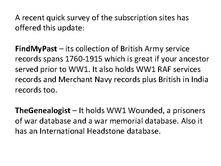 A recent quick survey of the subscription sites has offered this update: Find. My. A recent quick survey of the subscription sites has offered this update: Find. My.