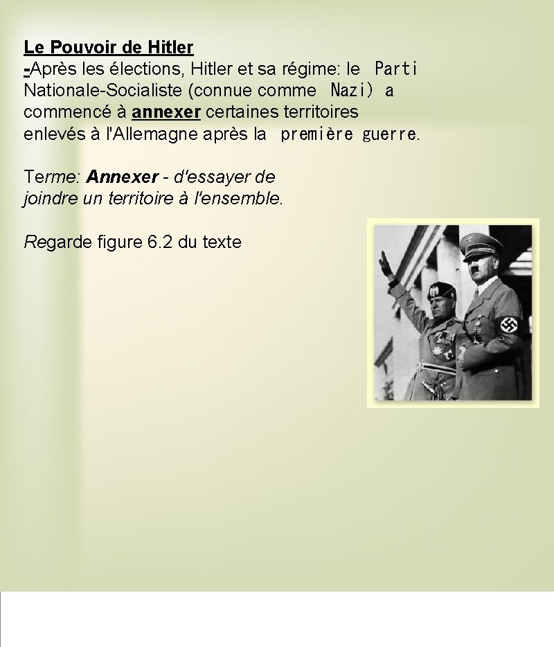 Le Pouvoir de Hitler -Après les élections, Hitler et sa régime: le  Parti Nationale-Socialiste