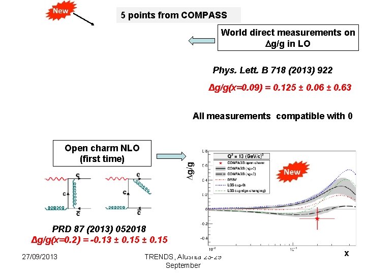 5 points from COMPASS World direct measurements on g/g in LO Phys. Lett. B