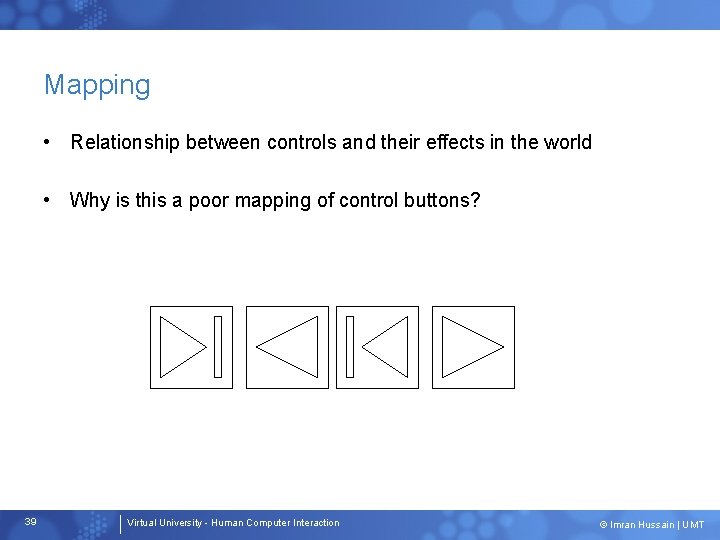 Mapping • Relationship between controls and their effects in the world • Why is