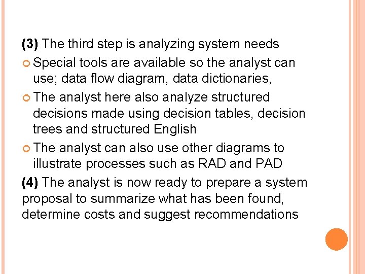 INFORMATION SYSTEM ANALYSIS AND DESIGN Dr Dina Tbaishat