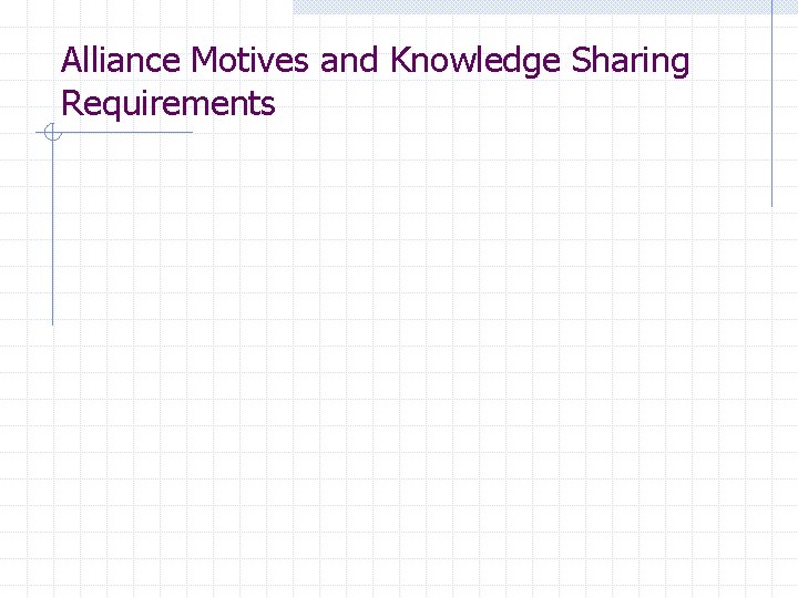 Alliance Motives and Knowledge Sharing Requirements 