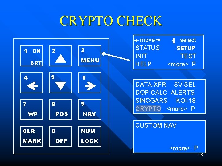 CRYPTO CHECK 1 ON 2 MENU BRT 4 5 7 8 WP CLR MARK CRYPTO CHECK 1 ON 2 MENU BRT 4 5 7 8 WP CLR MARK