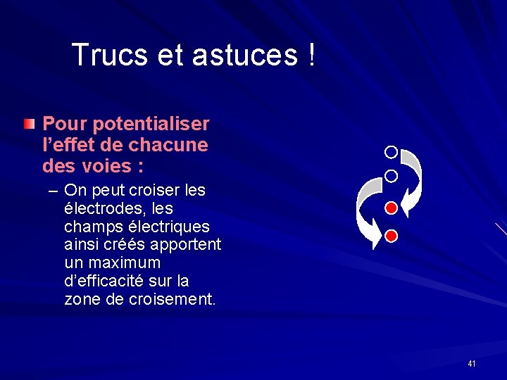 Trucs et astuces ! Pour potentialiser l’effet de chacune des voies : – On Trucs et astuces ! Pour potentialiser l’effet de chacune des voies : – On