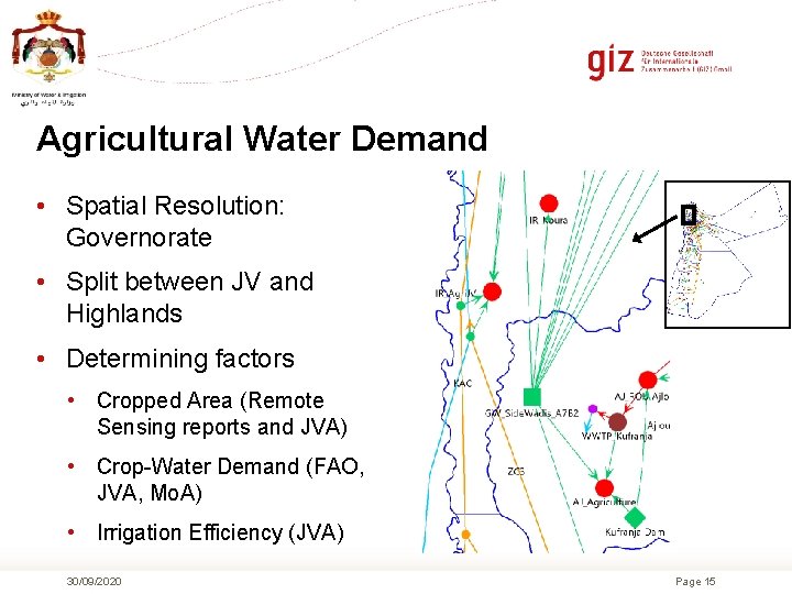 Agricultural Water Demand • Spatial Resolution: Governorate • Split between JV and Highlands •