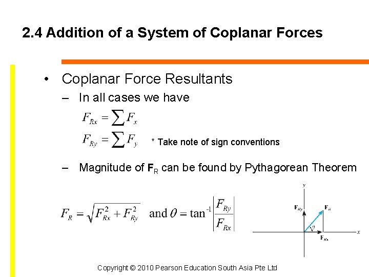 2. 4 Addition of a System of Coplanar Forces • Coplanar Force Resultants –