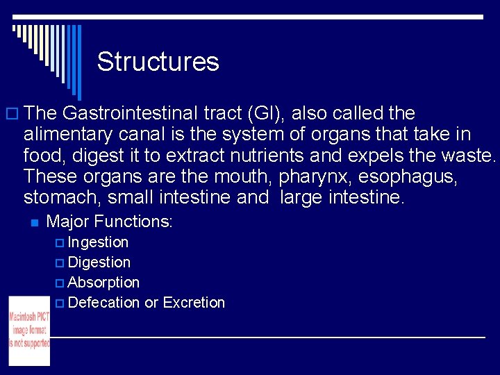 Structures o The Gastrointestina. I tract (GI), also called the alimentary canal is the Structures o The Gastrointestina. I tract (GI), also called the alimentary canal is the