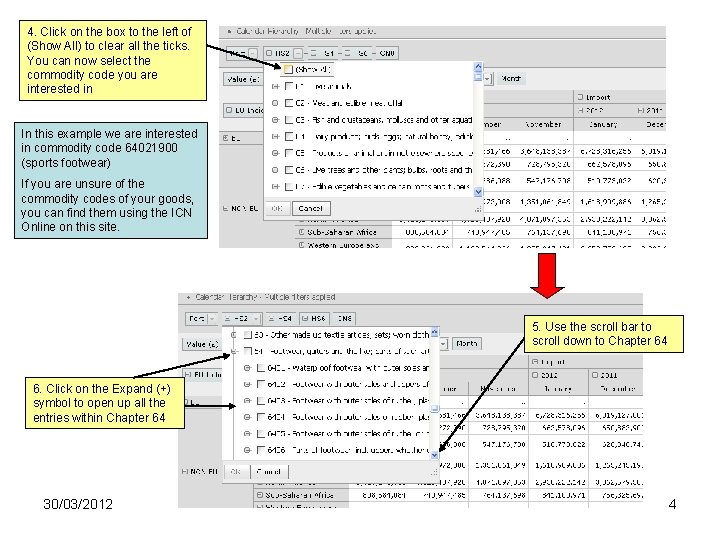 4. Click on the box to the left of (Show All) to clear all 4. Click on the box to the left of (Show All) to clear all