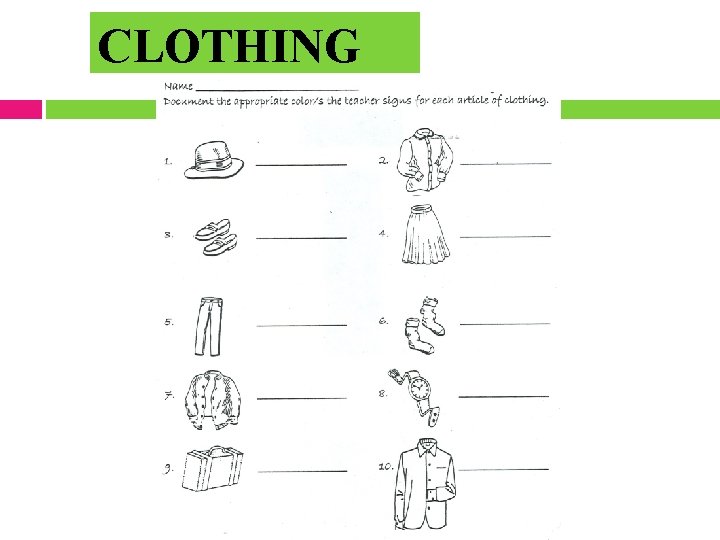 CLOTHING American Sign Language - Vohrer 