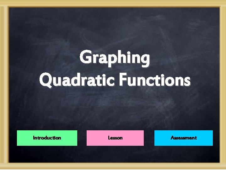 Graphing Quadratic Functions Introduction Lesson Assessment 