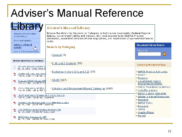 Adviser’s Manual Reference Library 12 