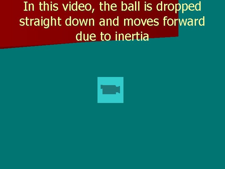 In this video, the ball is dropped straight down and moves forward due to
