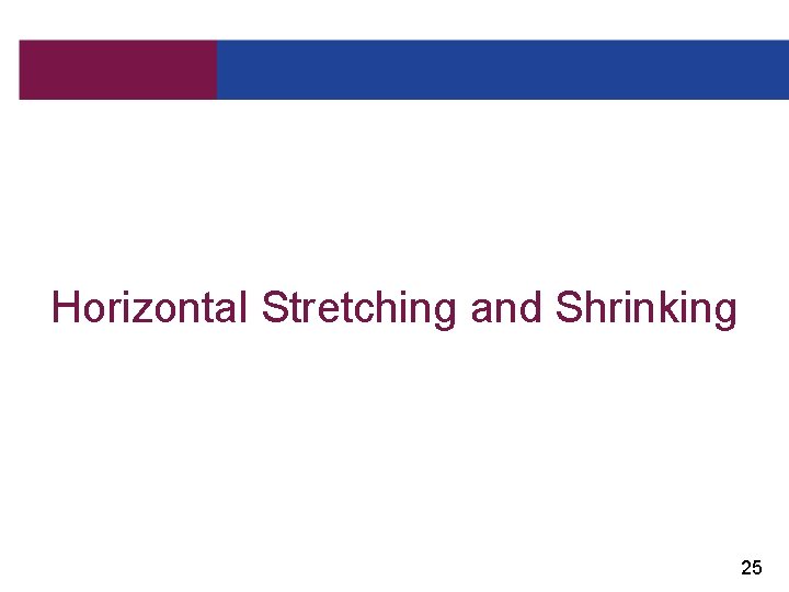 Horizontal Stretching and Shrinking 25 