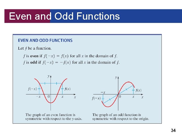 Even and Odd Functions 34 