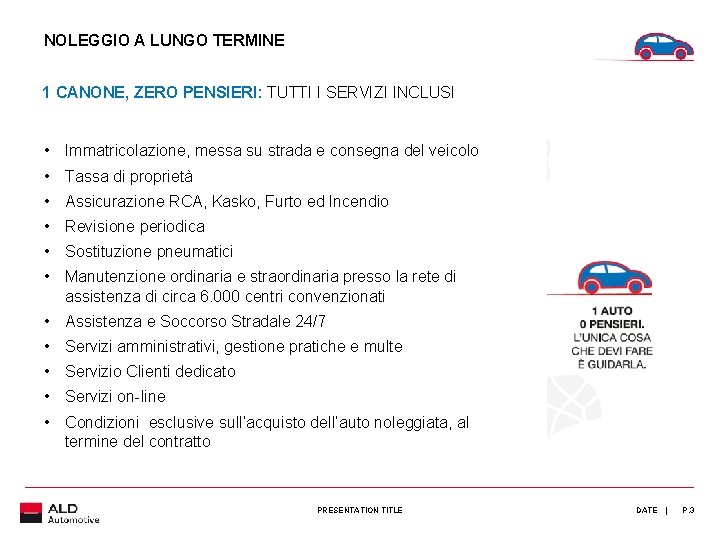 NOLEGGIO A LUNGO TERMINE 1 CANONE, ZERO PENSIERI: TUTTI I SERVIZI INCLUSI • Immatricolazione,