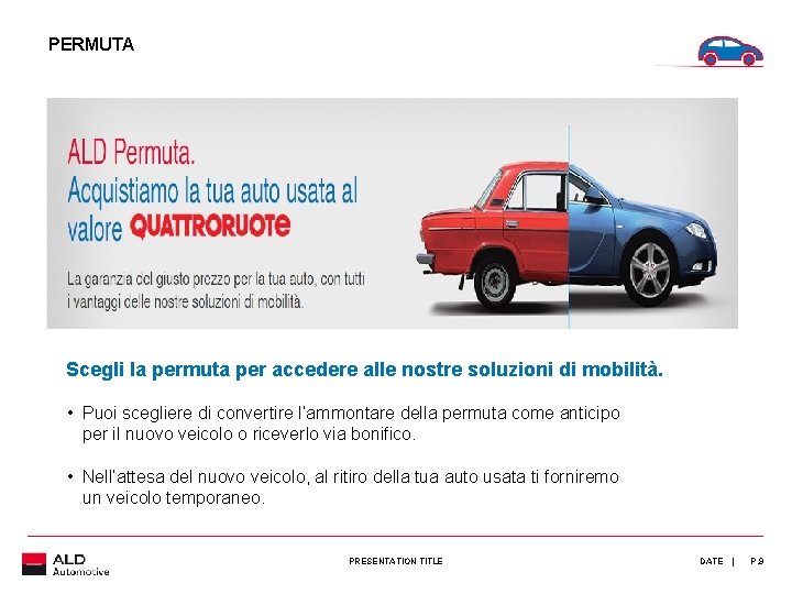 PERMUTA Scegli la permuta per accedere alle nostre soluzioni di mobilità. • Puoi scegliere