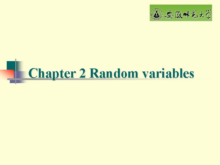 Chapter 2 Random variables 