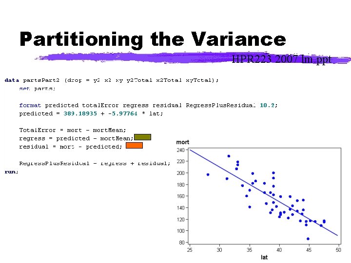 Partitioning the Variance HPR 223 2007 lm. ppt 