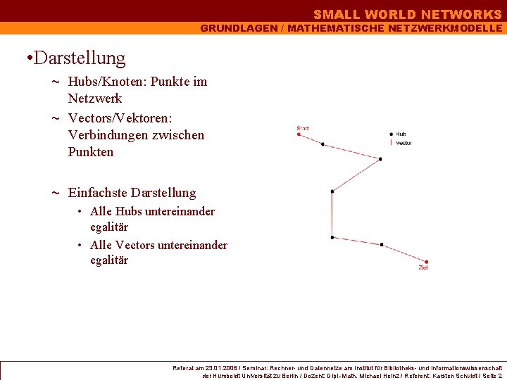 SMALL WORLD NETWORKS GRUNDLAGEN / MATHEMATISCHE NETZWERKMODELLE • Darstellung ~ Hubs/Knoten: Punkte im Netzwerk SMALL WORLD NETWORKS GRUNDLAGEN / MATHEMATISCHE NETZWERKMODELLE • Darstellung ~ Hubs/Knoten: Punkte im Netzwerk