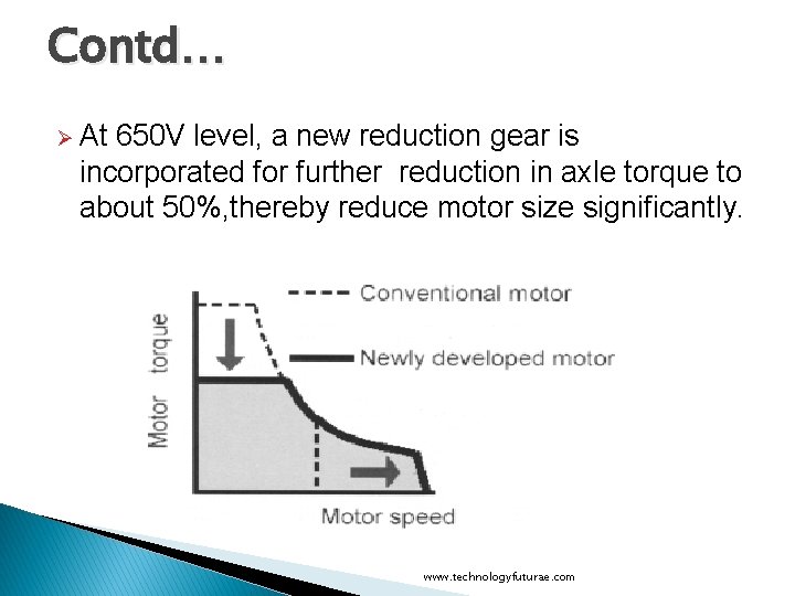 Contd… Ø At 650 V level, a new reduction gear is incorporated for further