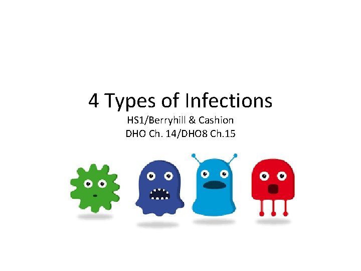 4 Types of Infections HS 1/Berryhill & Cashion DHO Ch. 14/DHO 8 Ch. 15