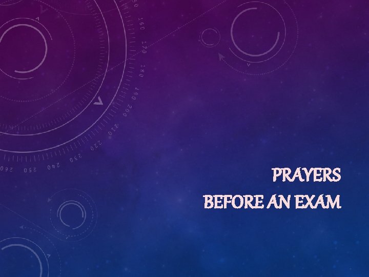 PRAYERS BEFORE AN EXAM 