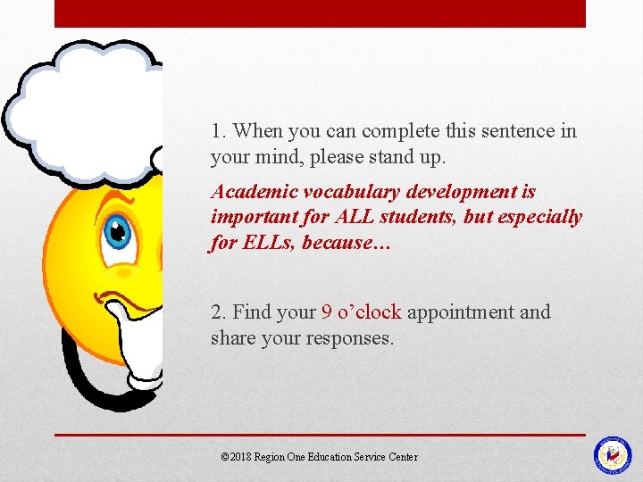 1. When you can complete this sentence in your mind, please stand up. Academic