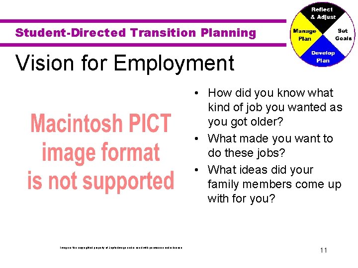 Student-Directed Transition Planning Vision for Employment • How did you know what kind of