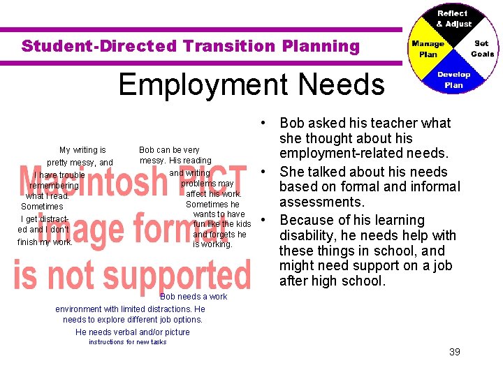Student-Directed Transition Planning Employment Needs My writing is pretty messy, and I have trouble