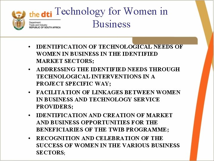 Technology for Women in Business • IDENTIFICATION OF TECHNOLOGICAL NEEDS OF WOMEN IN BUSINESS