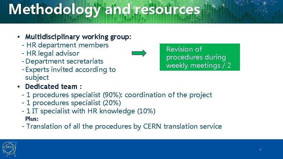 Methodology and resources • Multidisciplinary working group: - HR department members Revision of - Methodology and resources • Multidisciplinary working group: - HR department members Revision of -