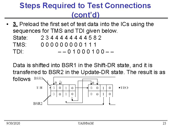 Steps Required to Test Connections (cont’d) • 3. Preload the first set of test