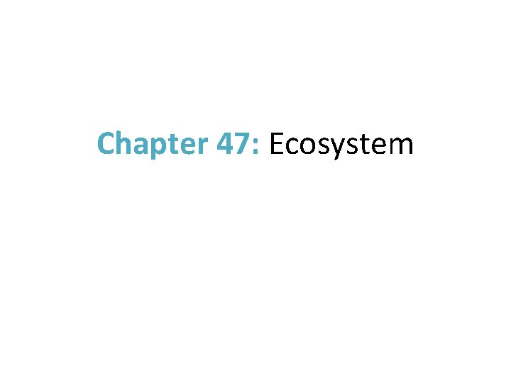 Chapter 47: Ecosystem 
