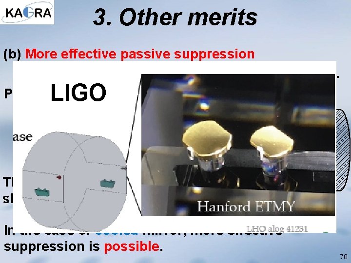3. Other merits (b) More effective passive suppression of instability is possible. Passive suppression