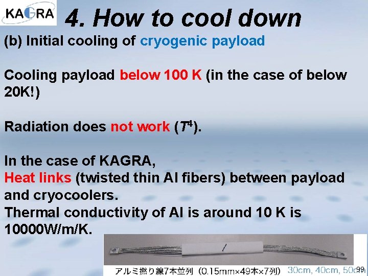 4. How to cool down (b) Initial cooling of cryogenic payload Cooling payload below