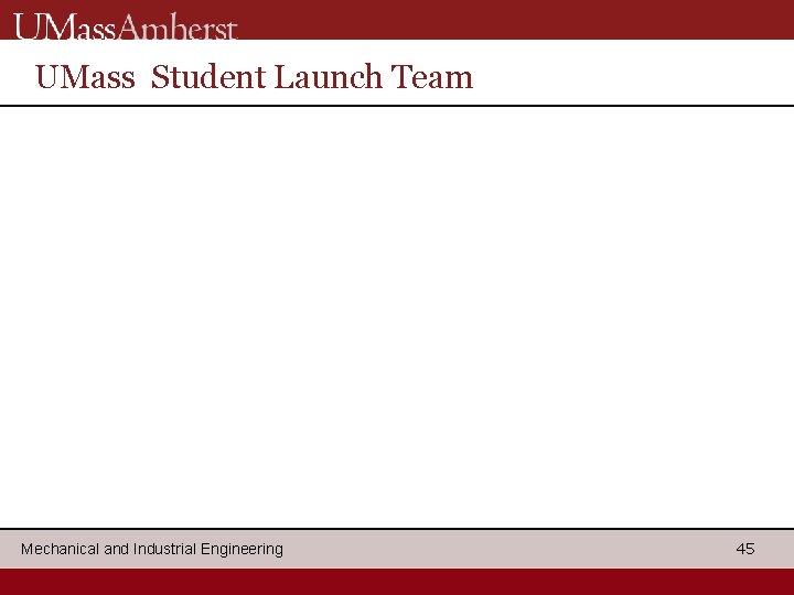 UMass Student Launch Team Mechanical and Industrial Engineering 45 