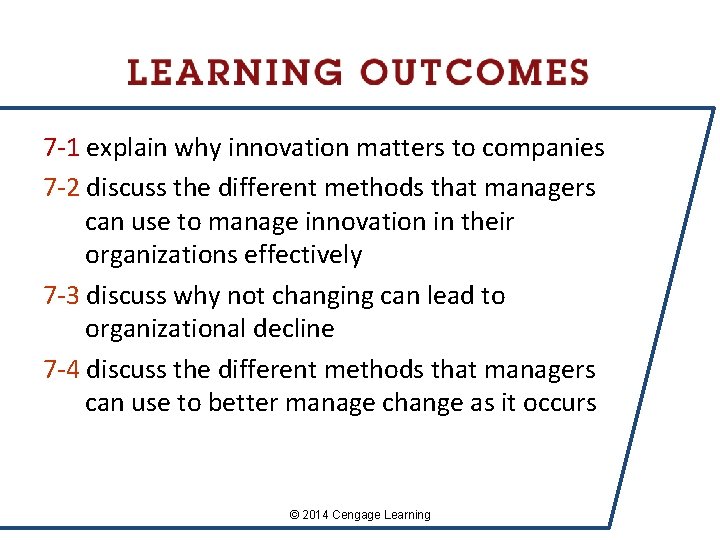 7 -1 explain why innovation matters to companies 7 -2 discuss the different methods 7 -1 explain why innovation matters to companies 7 -2 discuss the different methods