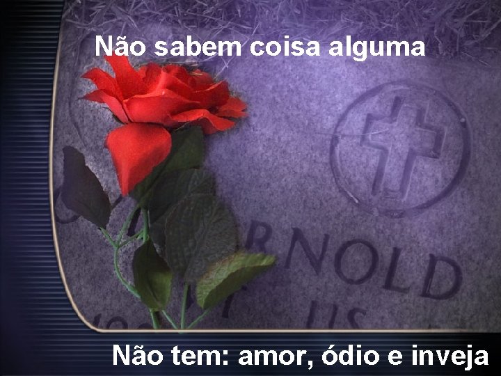 Não sabem coisa alguma Não tem: amor, ódio e inveja 