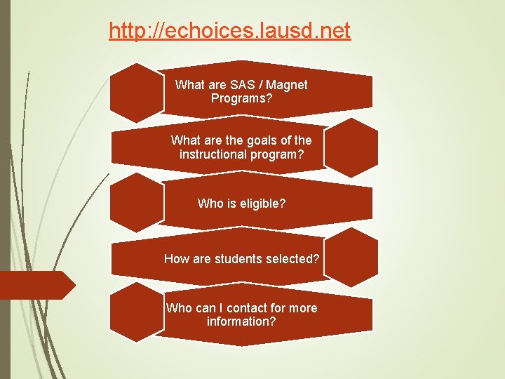 http: //echoices. lausd. net What are SAS / Magnet Programs? What are the goals