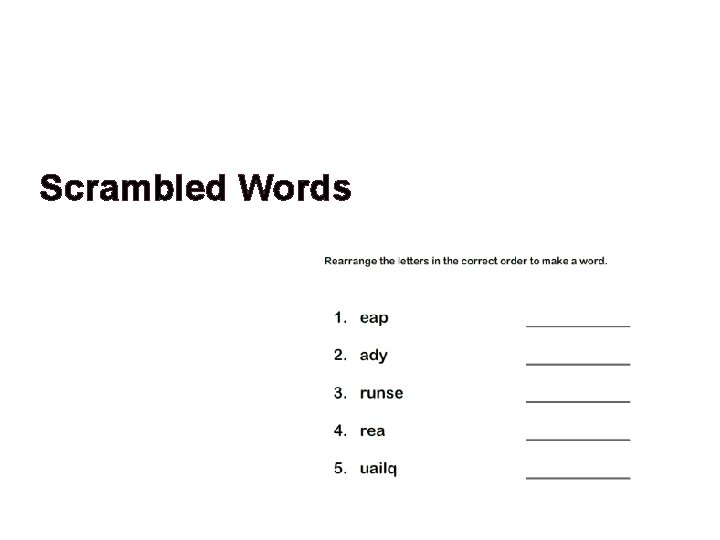 Scrambled Words 