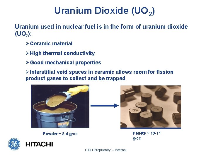 Uranium Dioxide (UO 2) Uranium used in nuclear fuel is in the form of