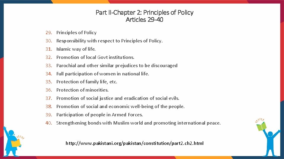 Part II-Chapter 2: Principles of Policy Articles 29 -40 29. Principles of Policy 30.