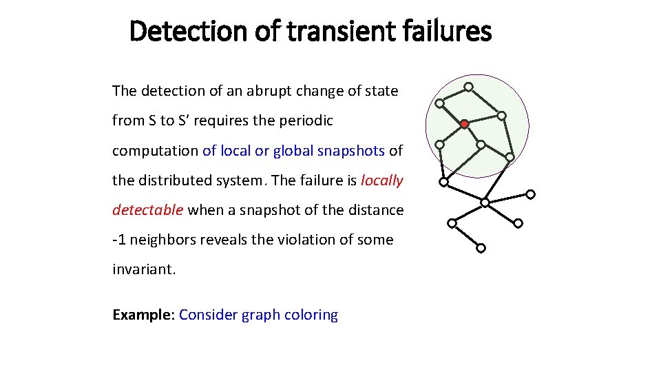 Detection of transient failures The detection of an abrupt change of state from S