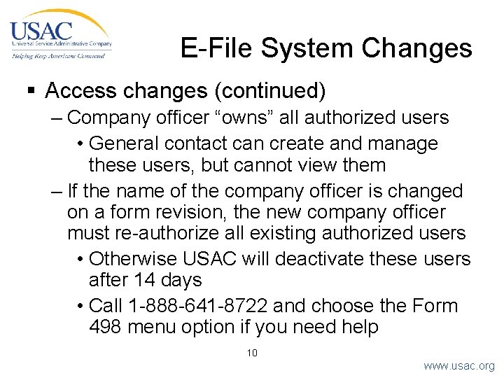 Form 498 Revisions John Noran Service Provider Training