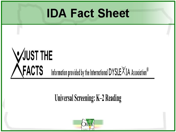 IDA Fact Sheet 