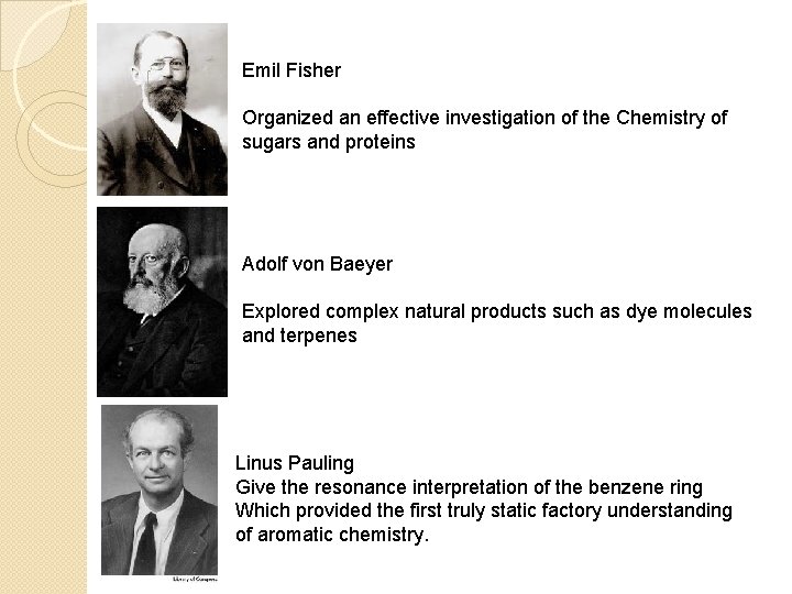 Emil Fisher Organized an effective investigation of the Chemistry of sugars and proteins Adolf