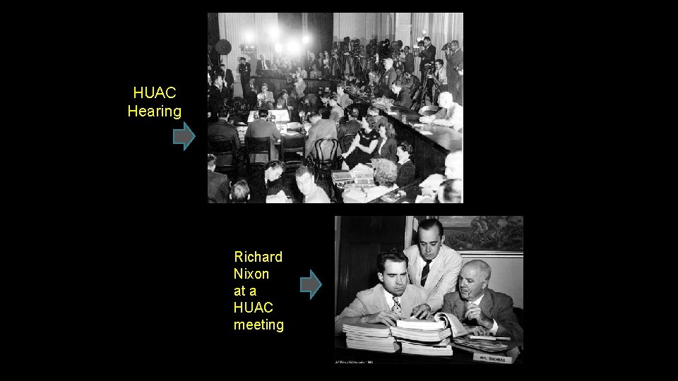 HUAC Hearing Richard Nixon at a HUAC meeting 