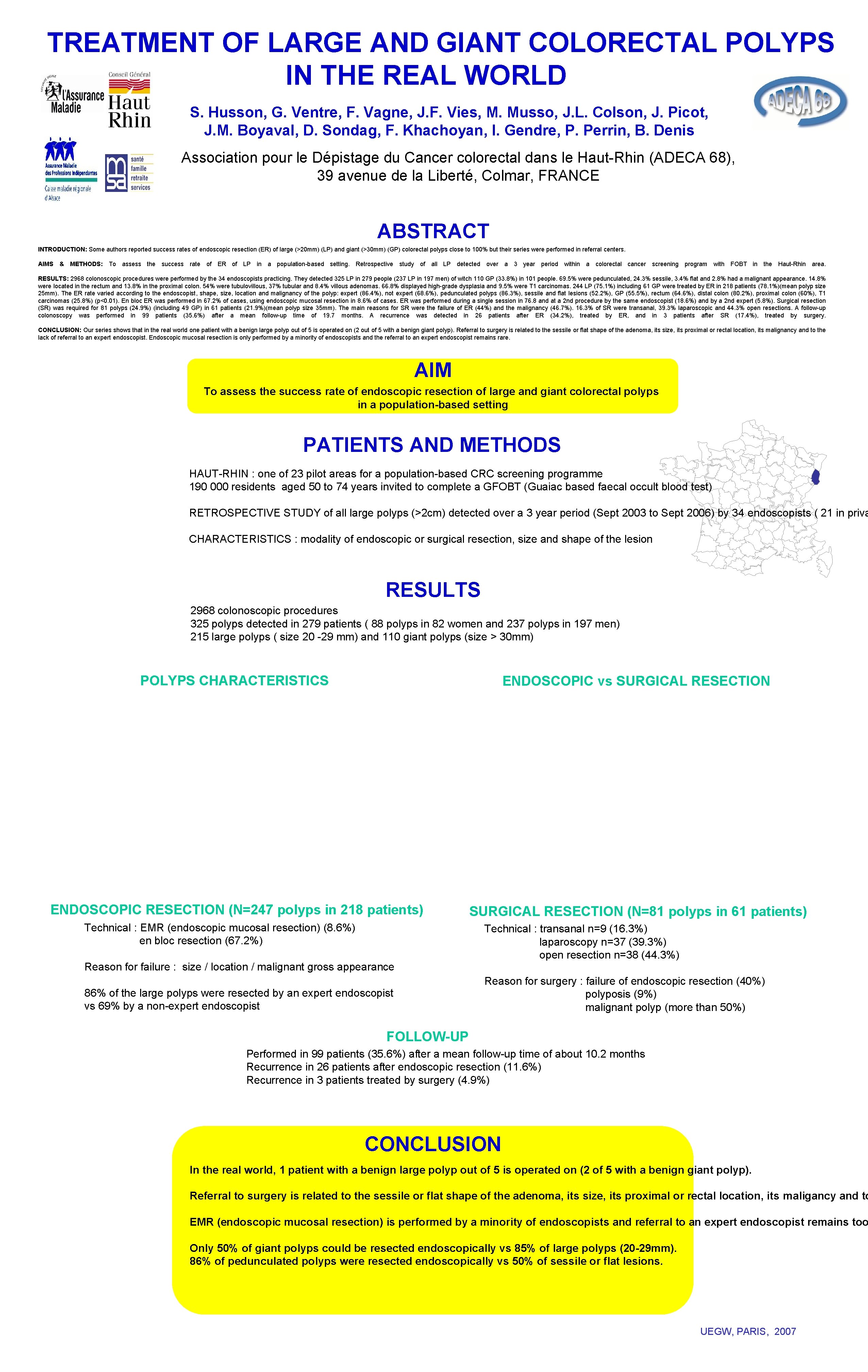  TREATMENT OF LARGE AND GIANT COLORECTAL POLYPS IN THE REAL WORLD S. Husson,